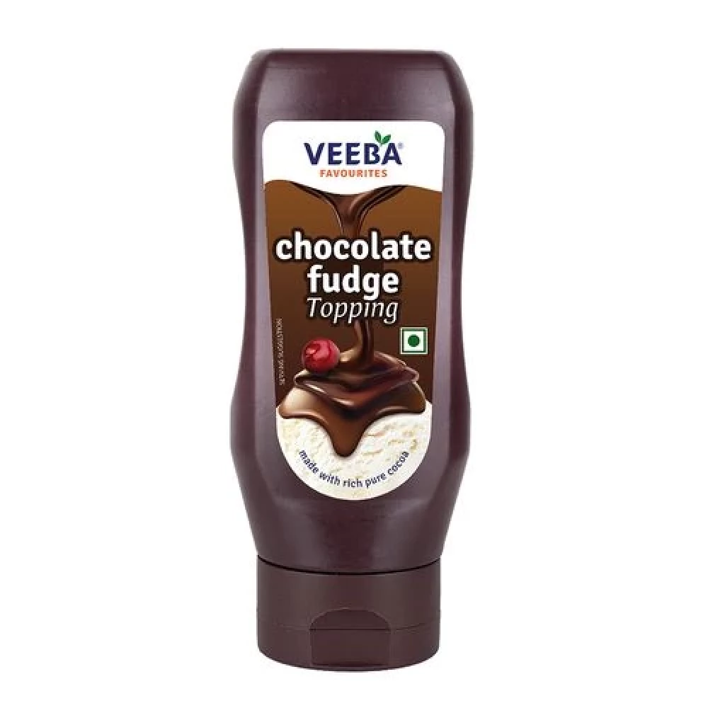 VEEBA Chocolate Fudge Topping, 380 g Pet Jar-1.webp